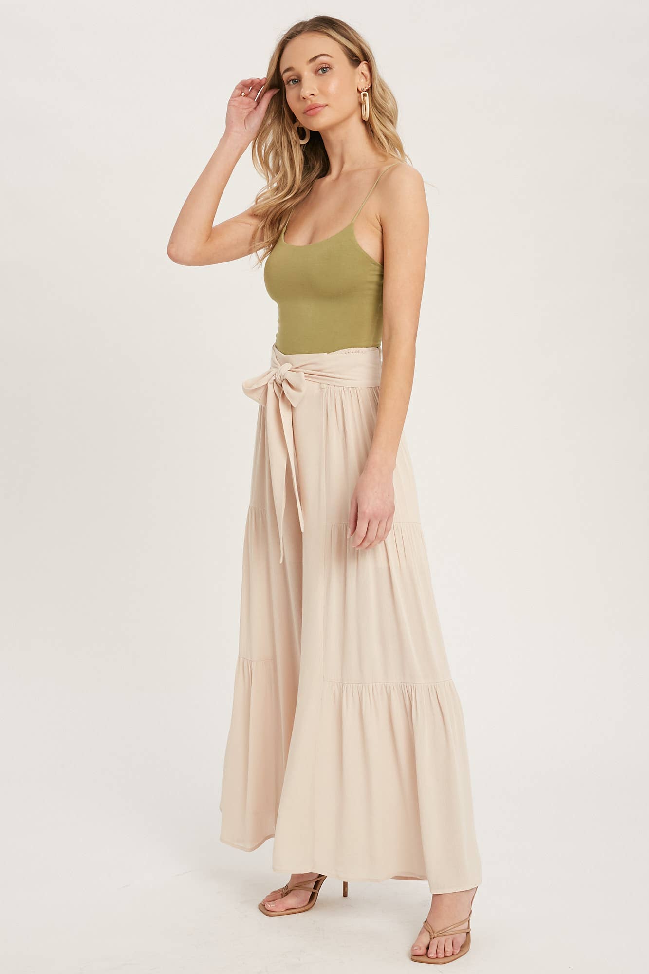 Bluivy - TIERED FLOWY WIDE-LEG PANTS
