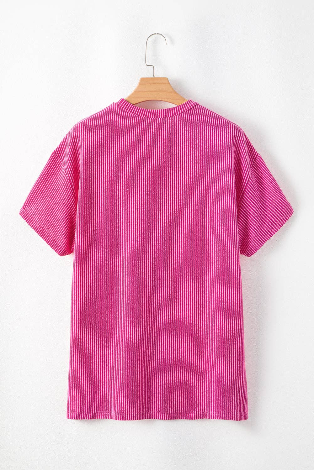 Lovesoft - Turquoise Corded Knit Pocketed Loose Fit T Shirt