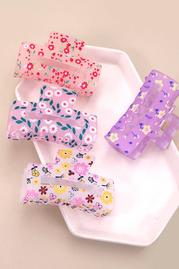 JOSSLYN by wall to wall - LAVISHING FLOWER PETAL HAIR CLAW CLIPS | 40H688