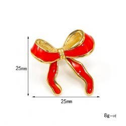 JOSSLYN by Wall to Wall - GOLD SILVER COLORFUL ENAMEL BOW EARRINGS | 40E346-EAR