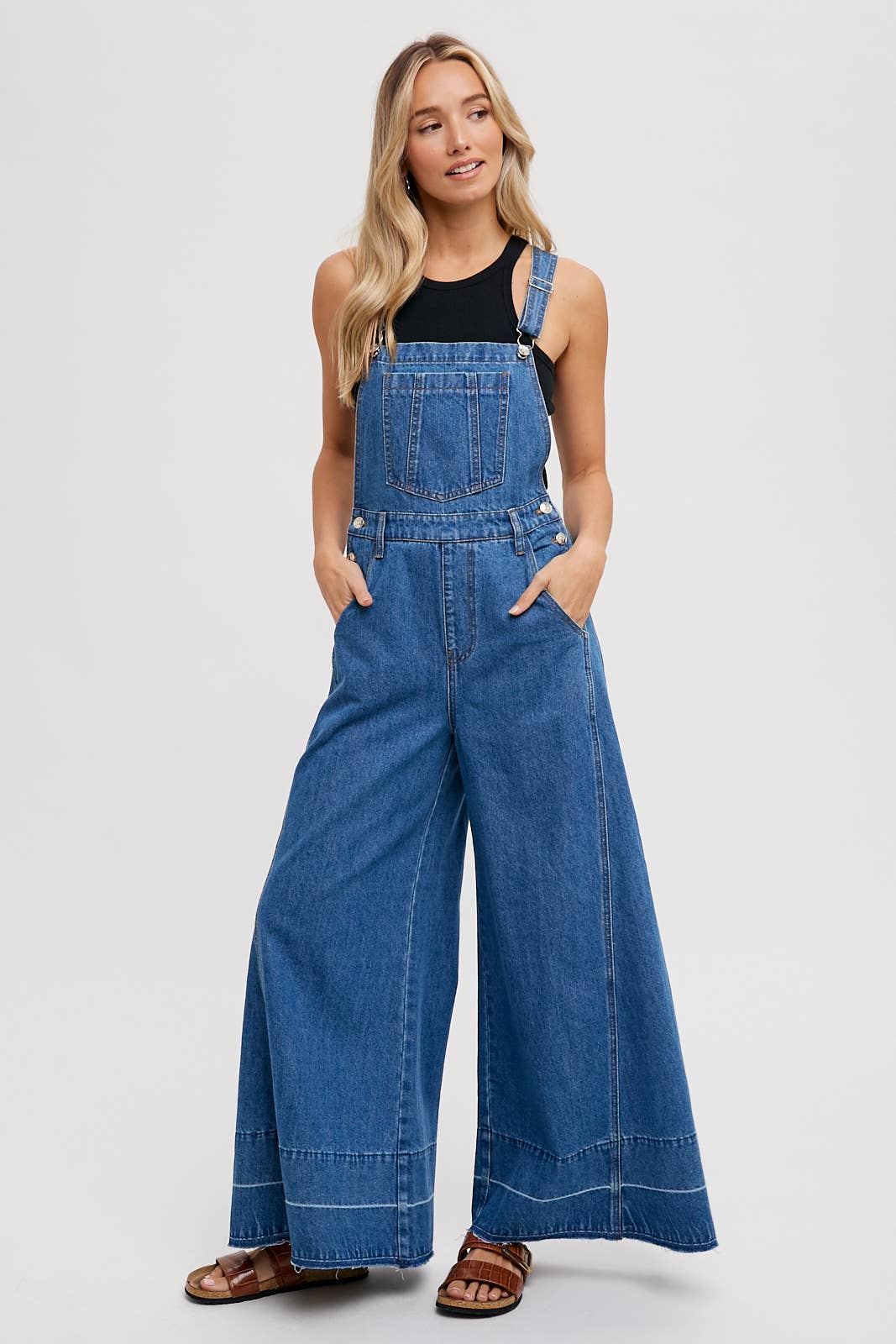 Bluivy - DENIM WIDE LEGS OVERALLS