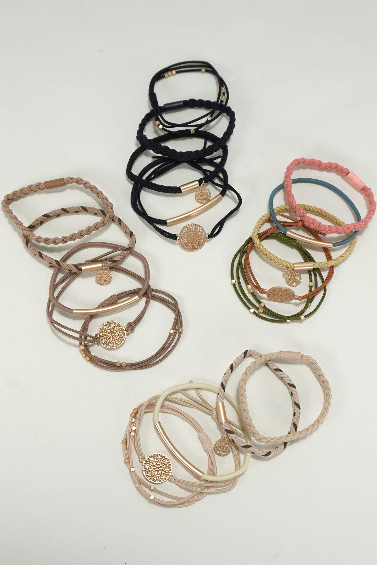 JOSSLYN by wall to wall - BOHO DUAL FUNCTION KNOT BRACELET HAIR TIES | 40BH100