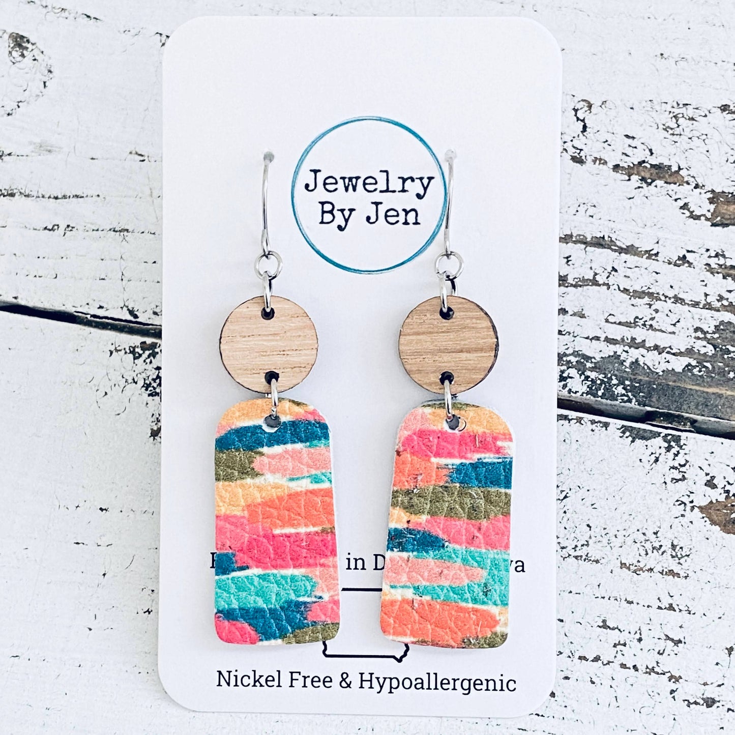 Jewelry By Jen - Small Bar: Colorful Brushstrokes & Wood
