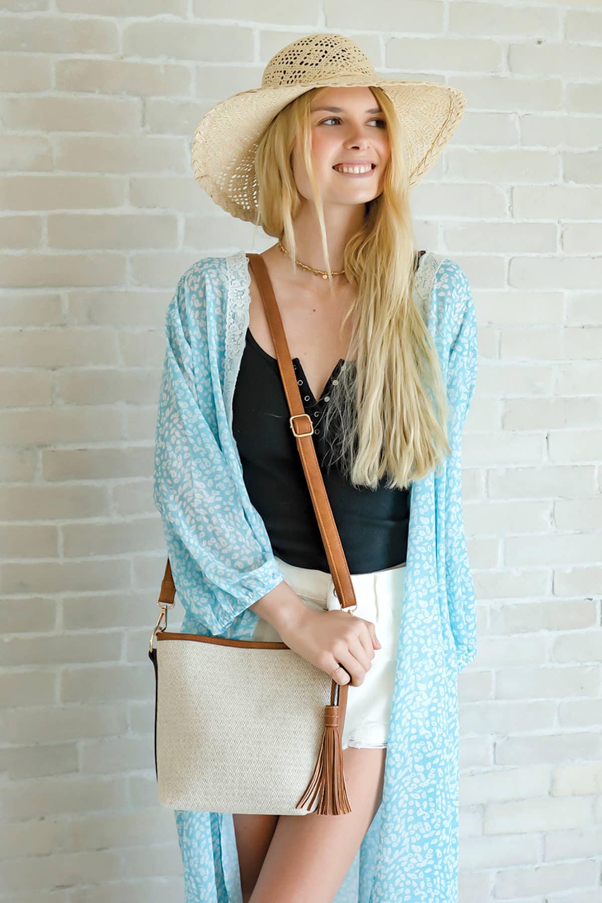 Jen & Co. - *SALE* M1915 Autumn Straw Textured Crossbody