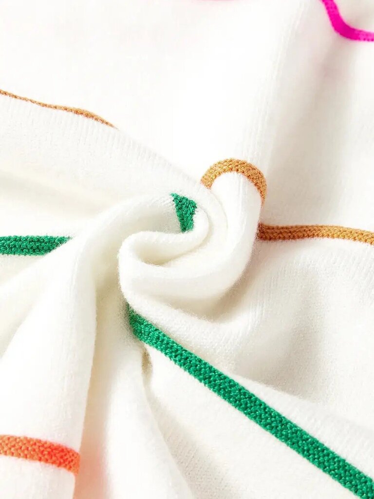 Colorblock striped drop sleeve sweater