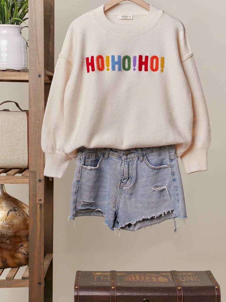 Mello Oversized Christmas sweater w/ lettering