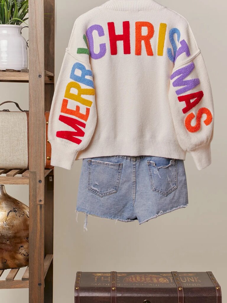 Mello Oversized Christmas sweater w/ lettering