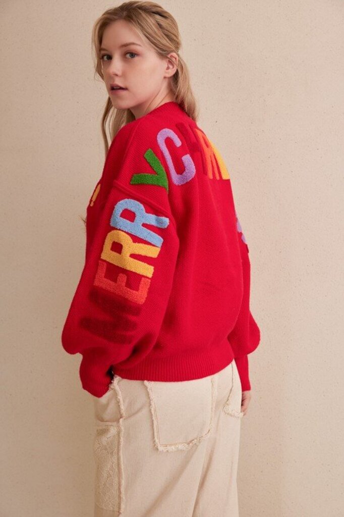 Mello Oversized Christmas sweater w/ lettering