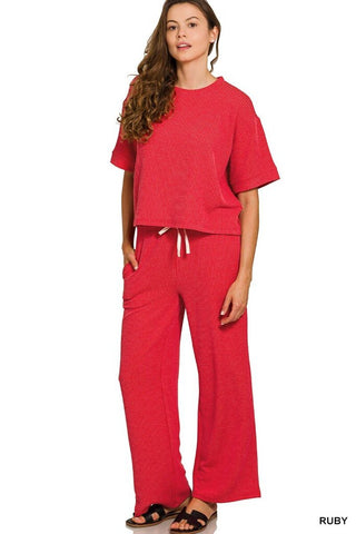 Zenana Raised rib pants