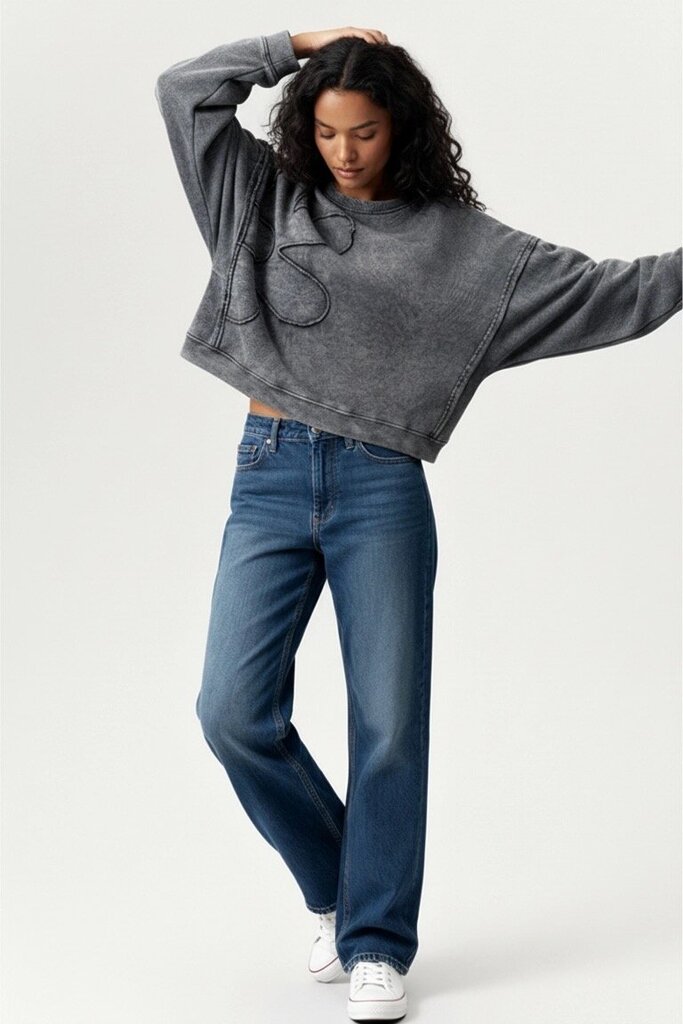 Flower Patch Washed Pullover Knit Top