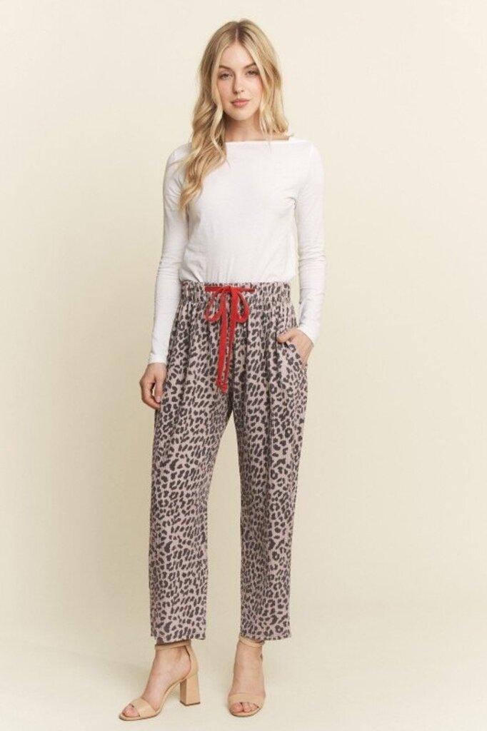 Heimish Animal print ribbed straight leg pants