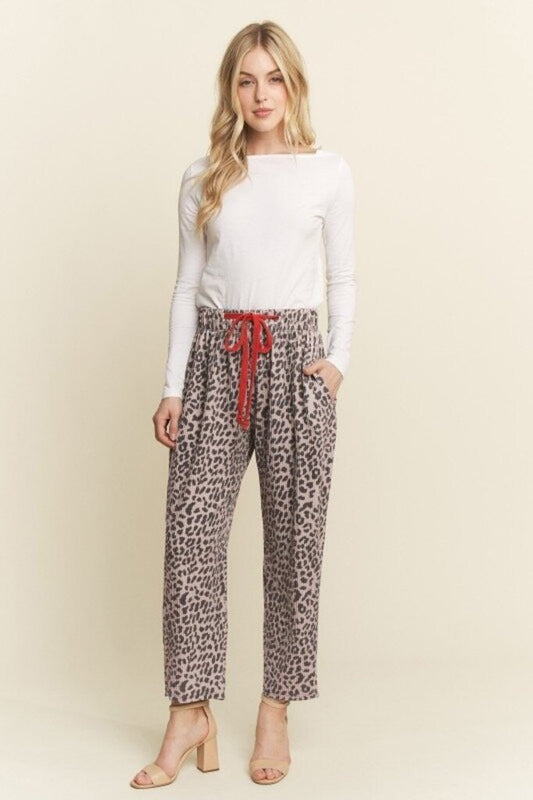 Heimish Animal print ribbed straight leg pants