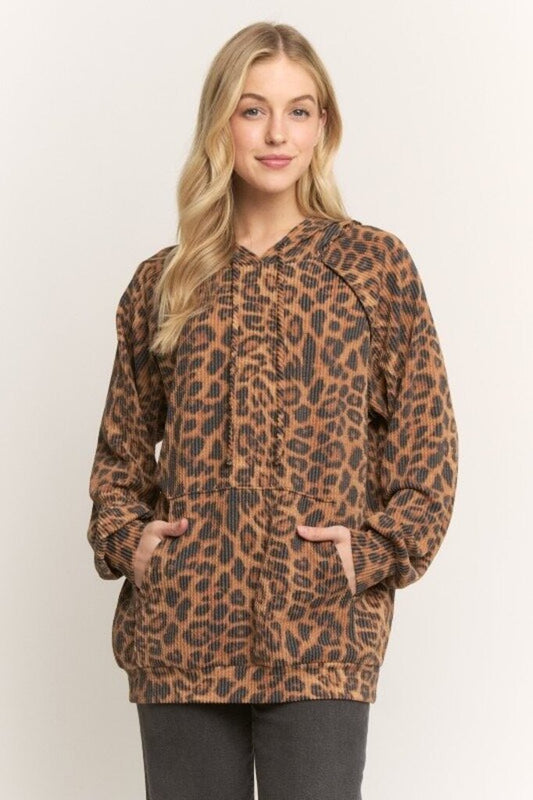 Heimish Long Puff Sleeve Animal Ribbed w/ hood