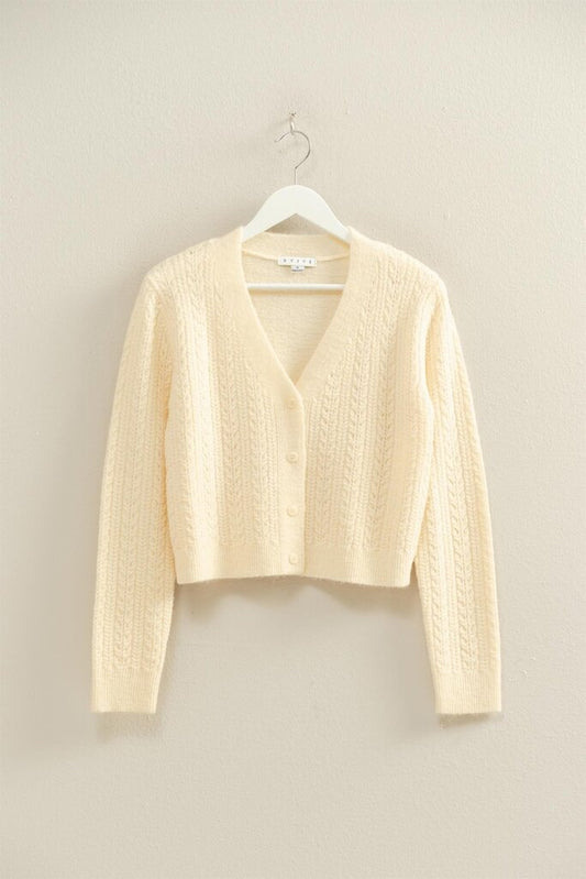 HYFVE Buttoned cable knit sweater