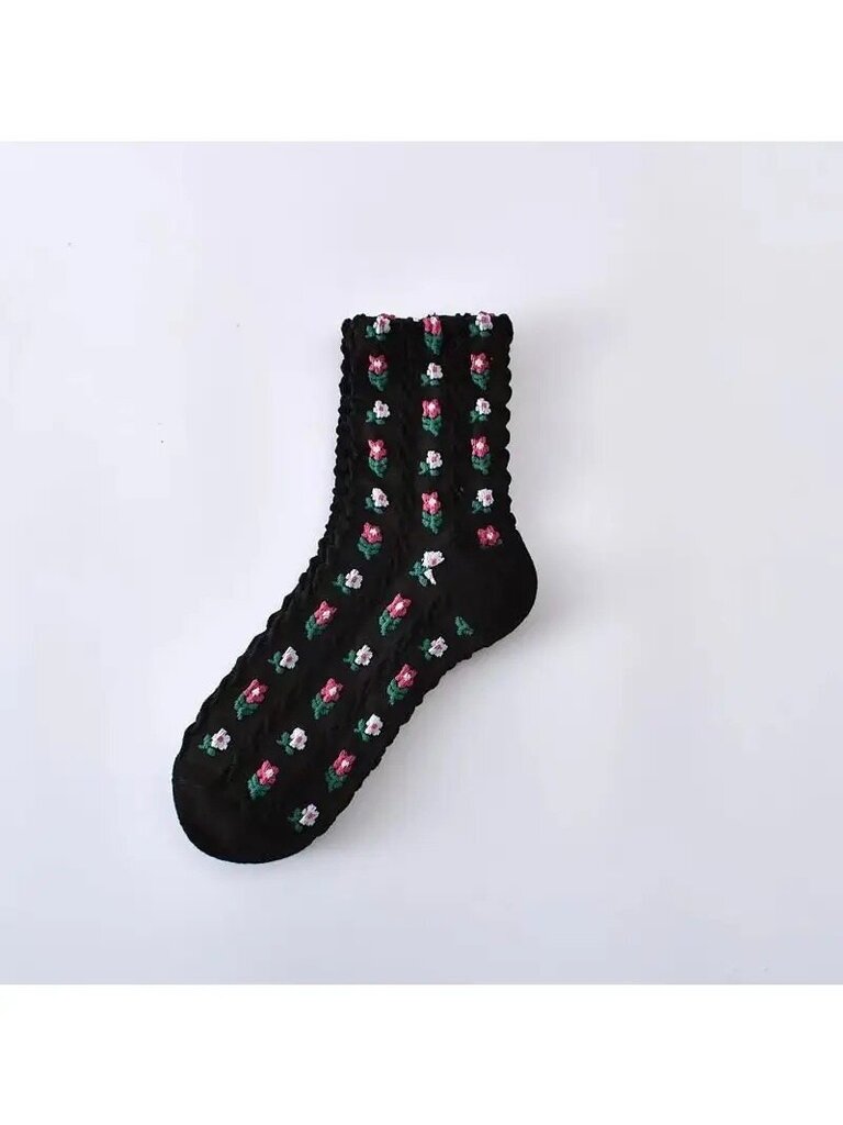 Floral Mid Calf Length Socks