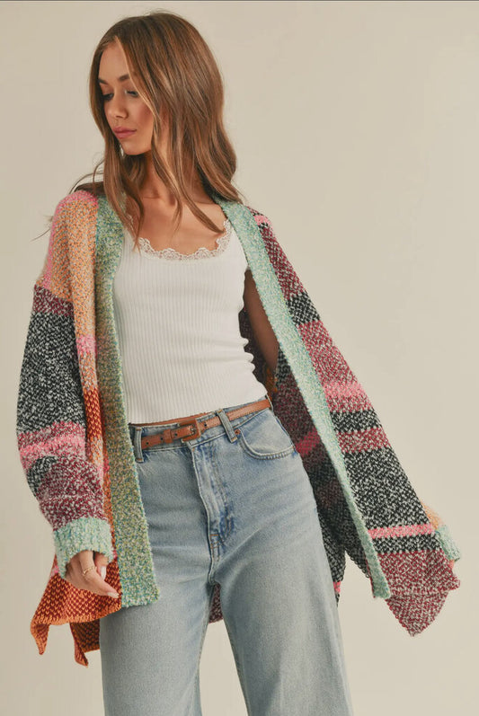 &Merci Oversized color block cardigan
