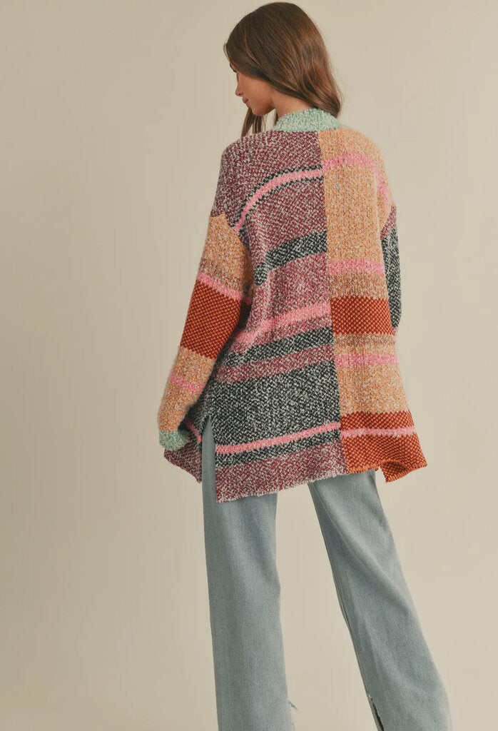 &Merci Oversized color block cardigan