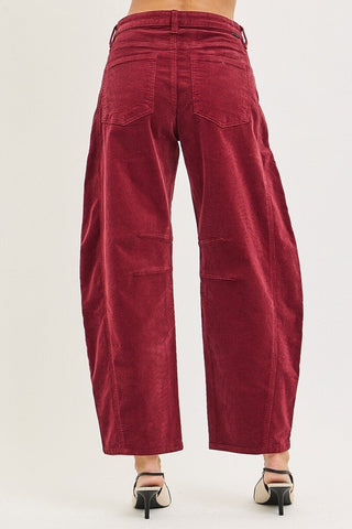 Risen Slouchy ankle barrel corduroy pants