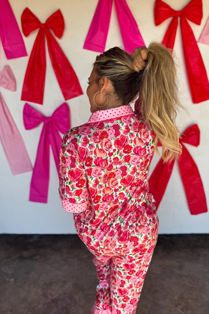 Short sleeve floral pajama top