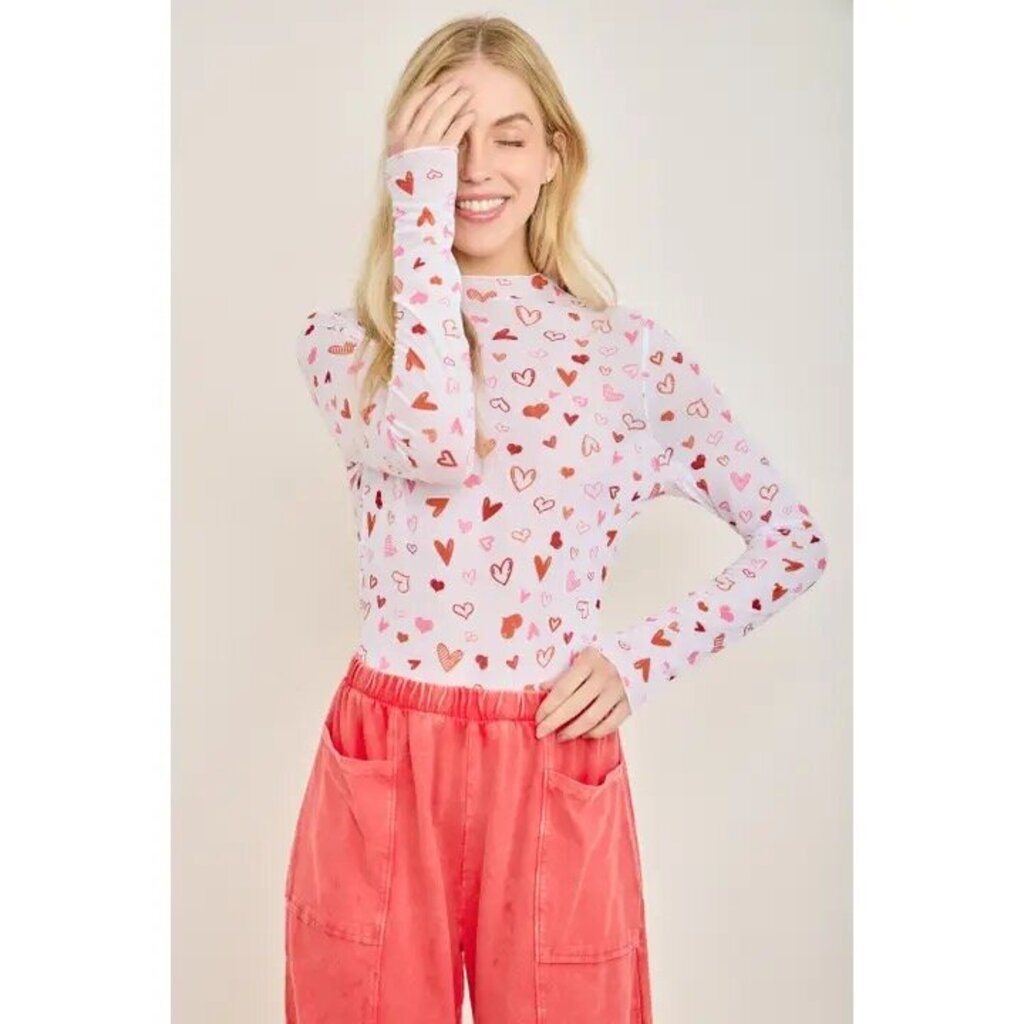 Valentine's Mesh Layering Top