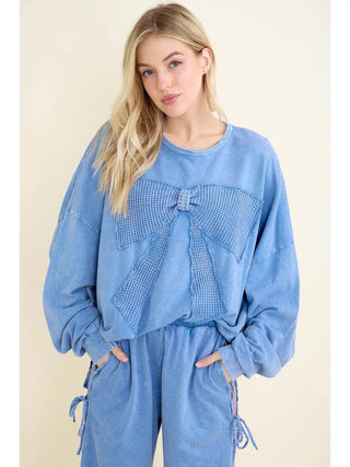 Waffle ribbon bow top