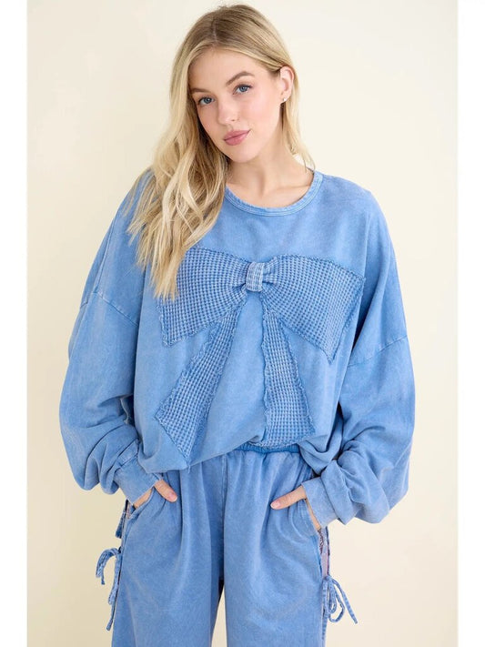 Waffle ribbon bow top