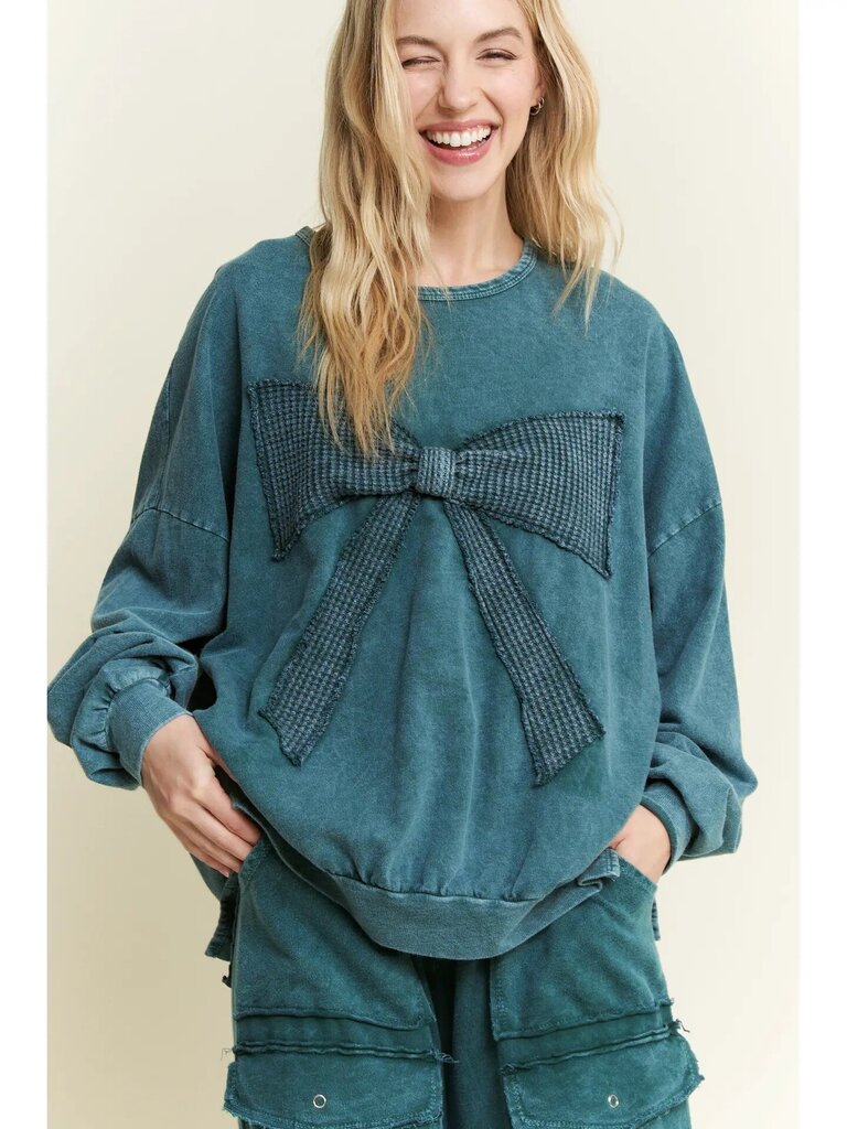 Waffle ribbon bow top