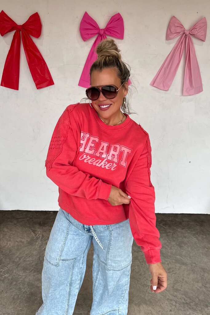 Heartbreaker pullover w/ lace detail