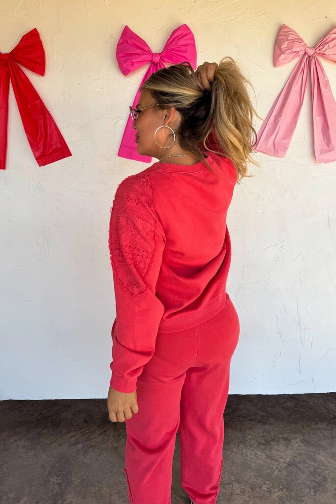 Heartbreaker pullover w/ lace detail