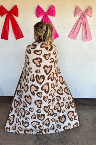 Cloud knit leopard blanket