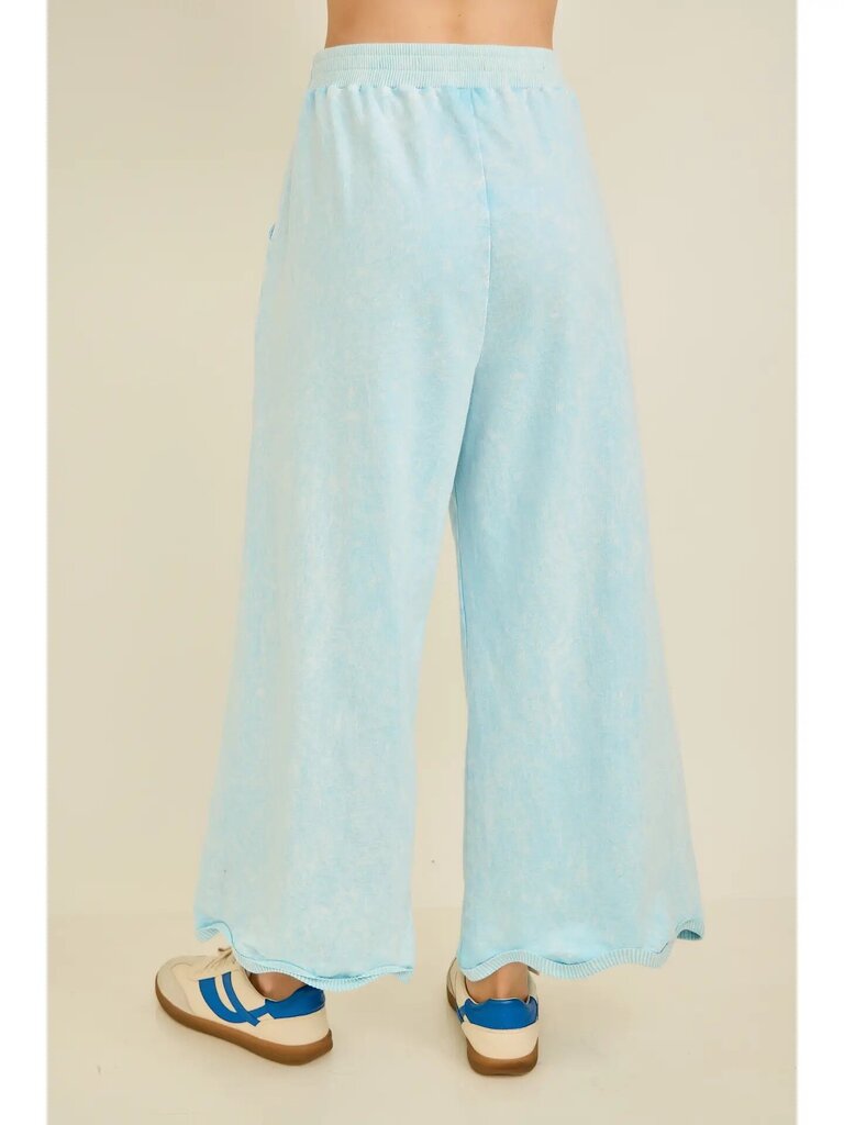 Mineral washed wavy ribbed pants