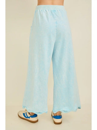 Mineral washed wavy ribbed pants