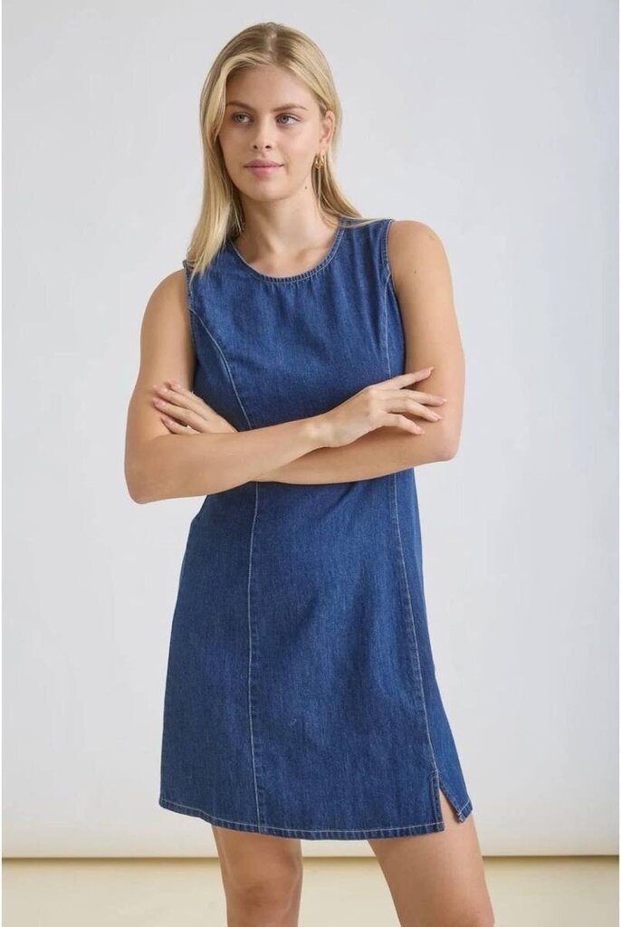 Round neck sleeveless mini dress