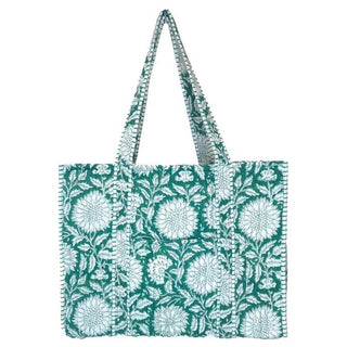 Hand Crafted Quilted Block Printed Tote Bag