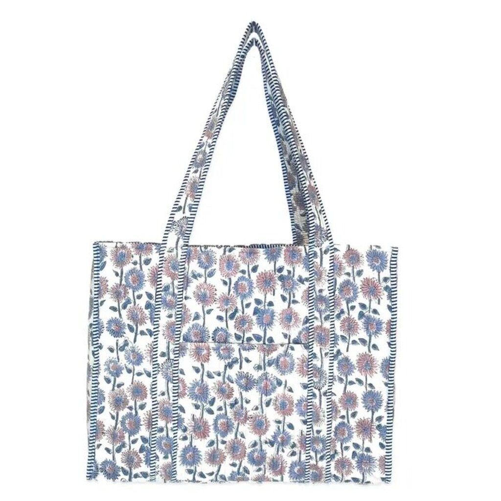Hand Crafted Quilted Block Printed Tote Bag
