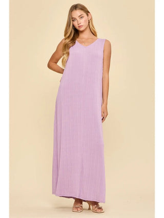 Textured V-neck maxi dress