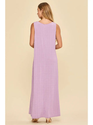 Textured V-neck maxi dress