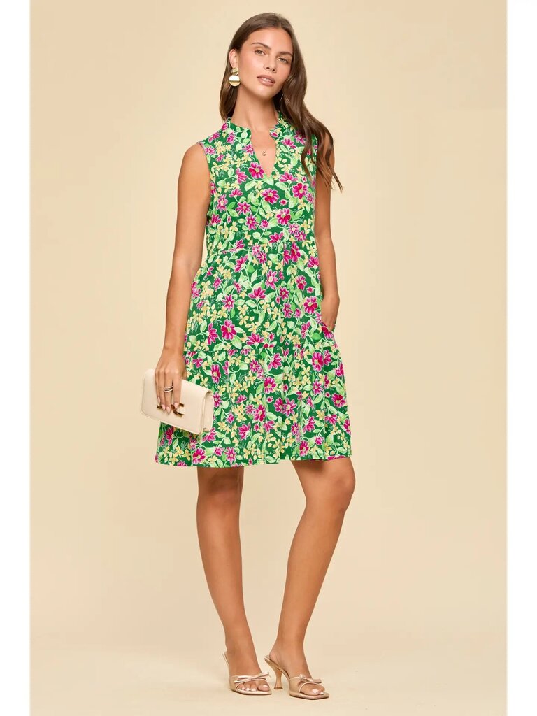 Printed Floral Tiered Lizzy Dress