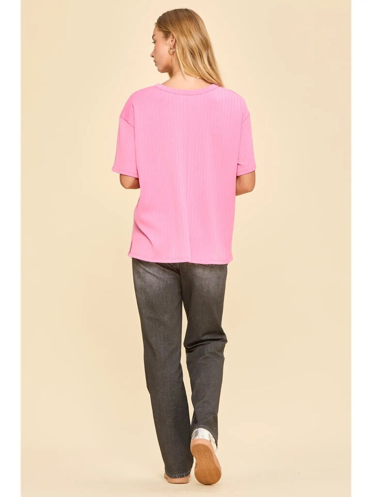 Boyfriend ribbed knit top