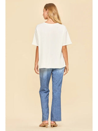 Boyfriend ribbed knit top