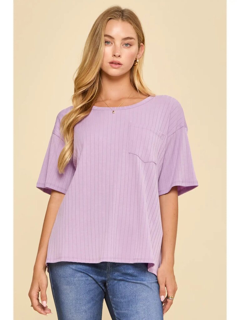 Boyfriend ribbed knit top