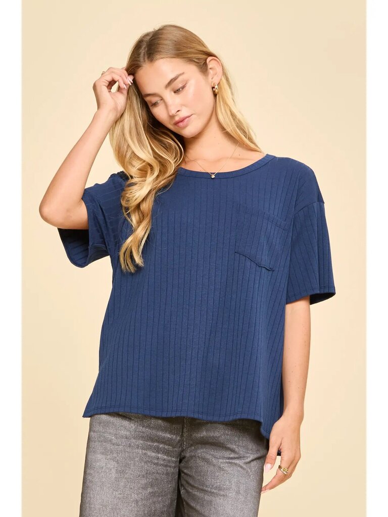 Boyfriend ribbed knit top