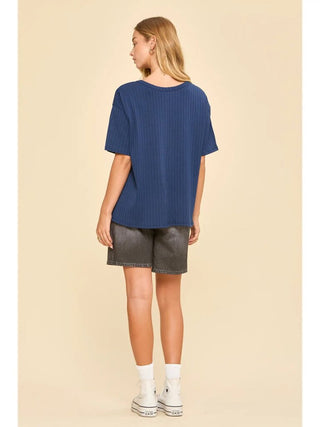 Boyfriend ribbed knit top