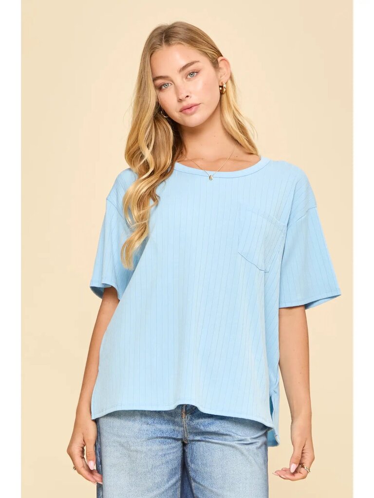 Boyfriend ribbed knit top