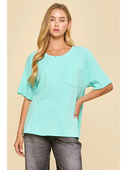 Boyfriend ribbed knit top