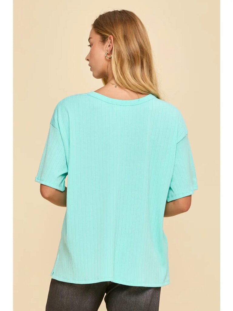 Boyfriend ribbed knit top