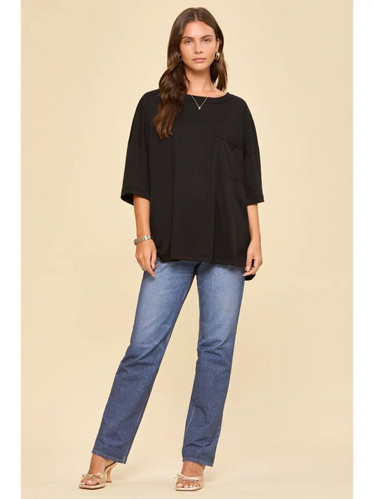 Baby ribbed boyfriend knit top