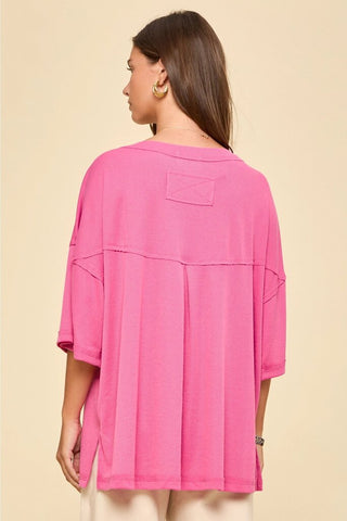 Baby ribbed boyfriend knit top