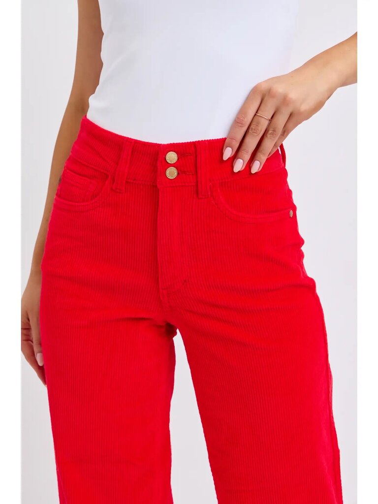 High waist wide leg corduroy trouser