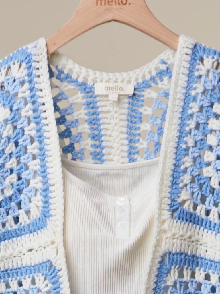 Crochet Square Patterned Cardigan